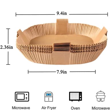 Engangspapirinnlegg for Air Fryer 120-pak Natur 20 cm