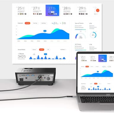 4K 60Hz adapterkabel USB C til HDMI-kabelkonverter Sort 200 x 0.93 cm 2