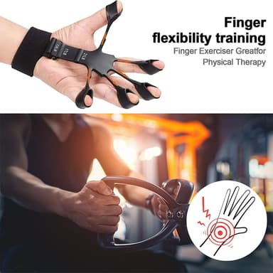 Fingertrener med 6 forskjellige motstander 2-pakning Flerfarget 1 L