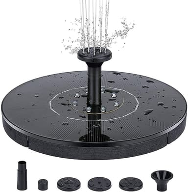 Vannfontene solcelledrevet 18 cm med hvite lysdioder