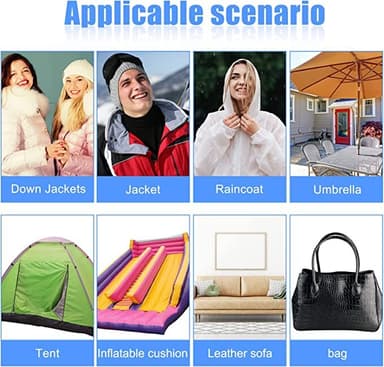 Selvklebende reparasjonslapper for dunjakker/jakker/telt nylon 5 stk. Blå