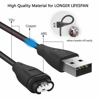 Universallader for Garmin klokker 2-pakning