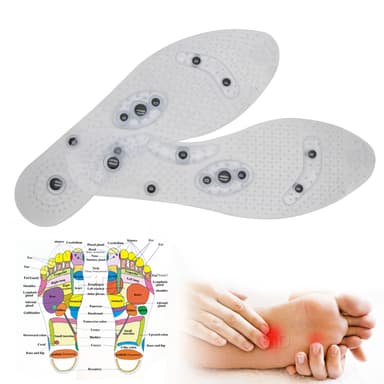 Akupressur Magnetisk Massasje Innleggssåler 1 Par Gjennomsiktig 27 cm