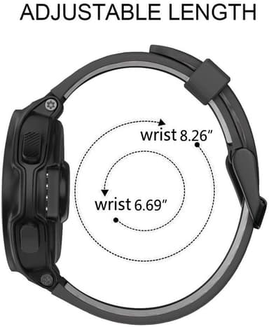 Reim til Garmin Forerunner 220/230/235/620/630 / 735XT i sort silikon