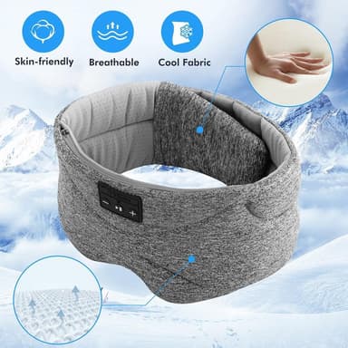 Sovehodetelefoner, Bluetooth-sovemaske Grå