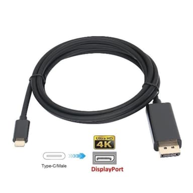 USB-C til DisplayPort adapterkabel 1,8 m Sort
