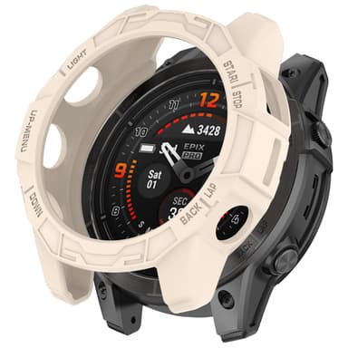 Beskyttende klokkedeksel for Garmin Epix Pro 51mm /Fenix 7X PRO /Fenix7X Varm hvit