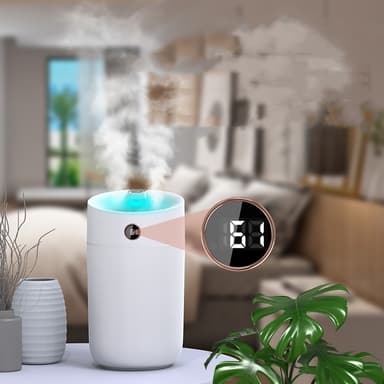3L dual-spray luftfukter med 3 tåkenivåer, automatisk avstenging Hvit