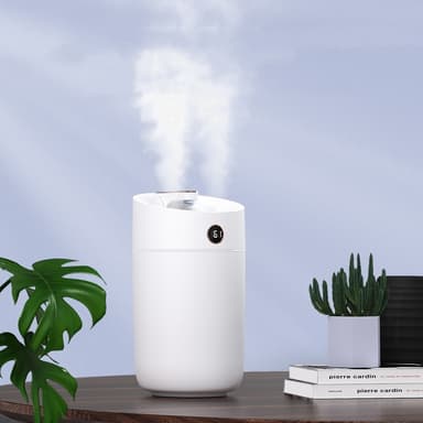 3L dual-spray luftfukter med 3 tåkenivåer, automatisk avstenging Hvit