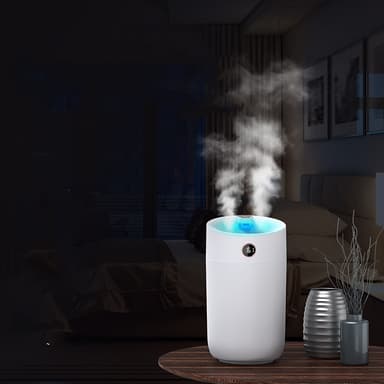 3L dual-spray luftfukter med 3 tåkenivåer, automatisk avstenging Hvit