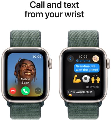 Apple Watch SE 2nd Gen 44mm GPS (Stjerneskinn Alu/Tjerngrønn sport loop)