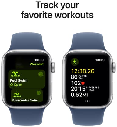 Apple Watch SE 2nd Gen 40mm LTE (Sølv Alu/Denim sport band M/L)