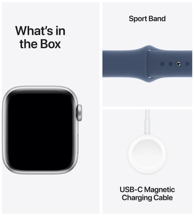 Apple Watch SE 2nd Gen 40mm LTE (Sølv Alu/Denim sport band M/L)