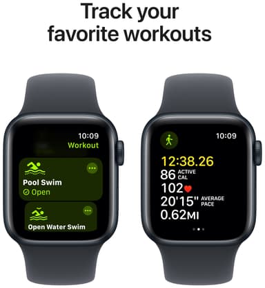 Apple Watch SE 2nd Gen 40mm LTE (Midnatt Alu/Midnatt sport band S/M)