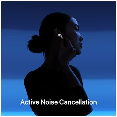 AirPods 4 med Aktiv støyreduksjon (2024) og trådløst ladeetui (USB-C)