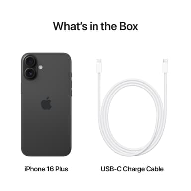 iPhone 16 Plus – 5G smarttelefon 128GB (sort)