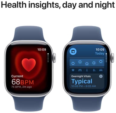 Apple Watch S10 46mm GPS+Cel (Sølv/Denim Sport Band) M/L