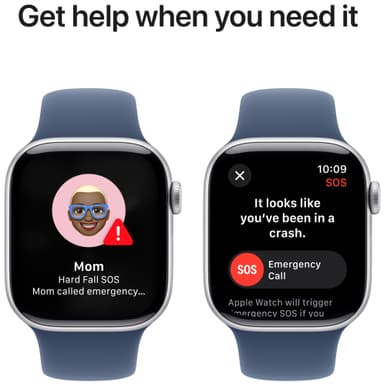 Apple Watch S10 46mm GPS+Cel (Sølv/Denim Sport Band) M/L