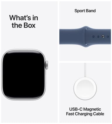 Apple Watch S10 46mm GPS+Cel (Sølv/Denim Sport Band) M/L