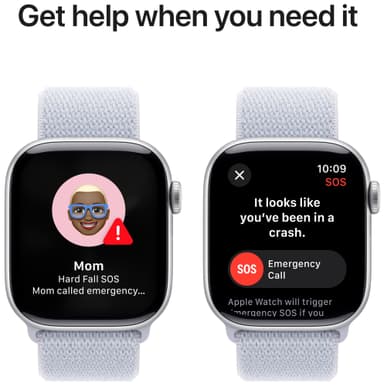 Apple Watch S10 42mm GPS (Sølv/Blå Sky Sport Loop)