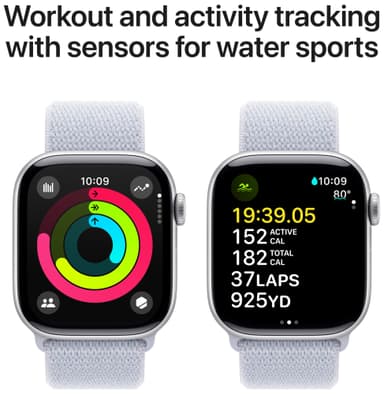 Apple Watch S10 46mm GPS (Sølv/Blå Sky Sport Loop)