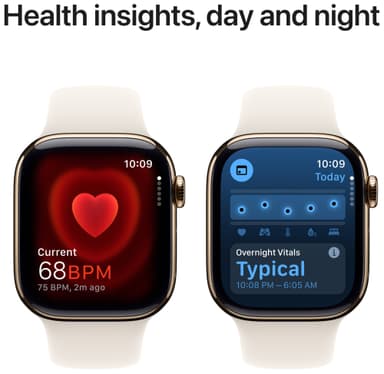 Apple Watch S10 42mm GPS+Cel (Gulltitan/Stjerneskinn Sport Band) M/L