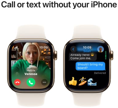 Apple Watch S10 42mm GPS+Cel (Gulltitan/Stjerneskinn Sport Band) M/L