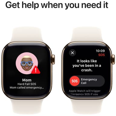 Apple Watch S10 42mm GPS+Cel (Gulltitan/Stjerneskinn Sport Band) S/M