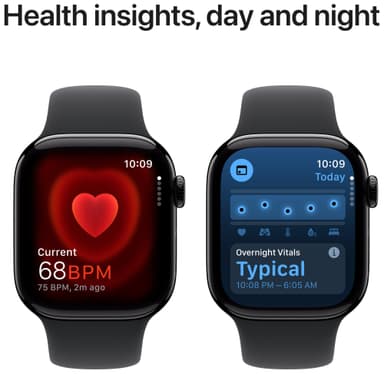 Apple Watch S10 42mm GPS+Cel (Sort Aluminium/Sort Sport Band) M/L