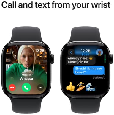 Apple Watch S10 42mm GPS+Cel (Sort Aluminium/Sort Sport Band) M/L