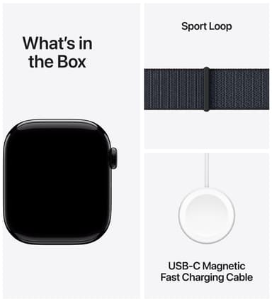 Apple Watch S10 46mm GPS+Cel (Sort Aluminium/Blekk Sport Loop)