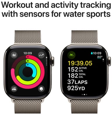 Apple Watch S10 46mm GPS+Cel (Naturlig Titan/Naturlig Milanese Loop) M/L