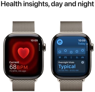 Apple Watch S10 46mm GPS+Cel (Naturlig Titan/Naturlig Milanese Loop) M/L