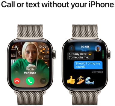 Apple Watch S10 46mm GPS+Cel (Naturlig Titan/Naturlig Milanese Loop) M/L