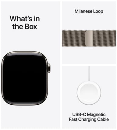 Apple Watch S10 46mm GPS+Cel (Naturlig Titan/Naturlig Milanese Loop) M/L
