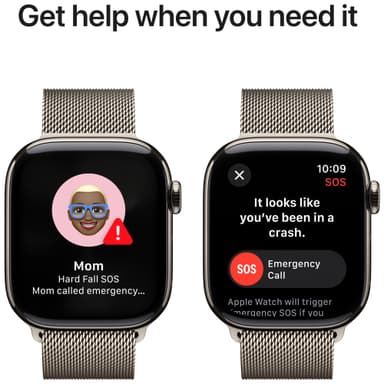 Apple Watch S10 42mm GPS+Cel (Naturlig Titan/Naturlig Milanese Loop)
