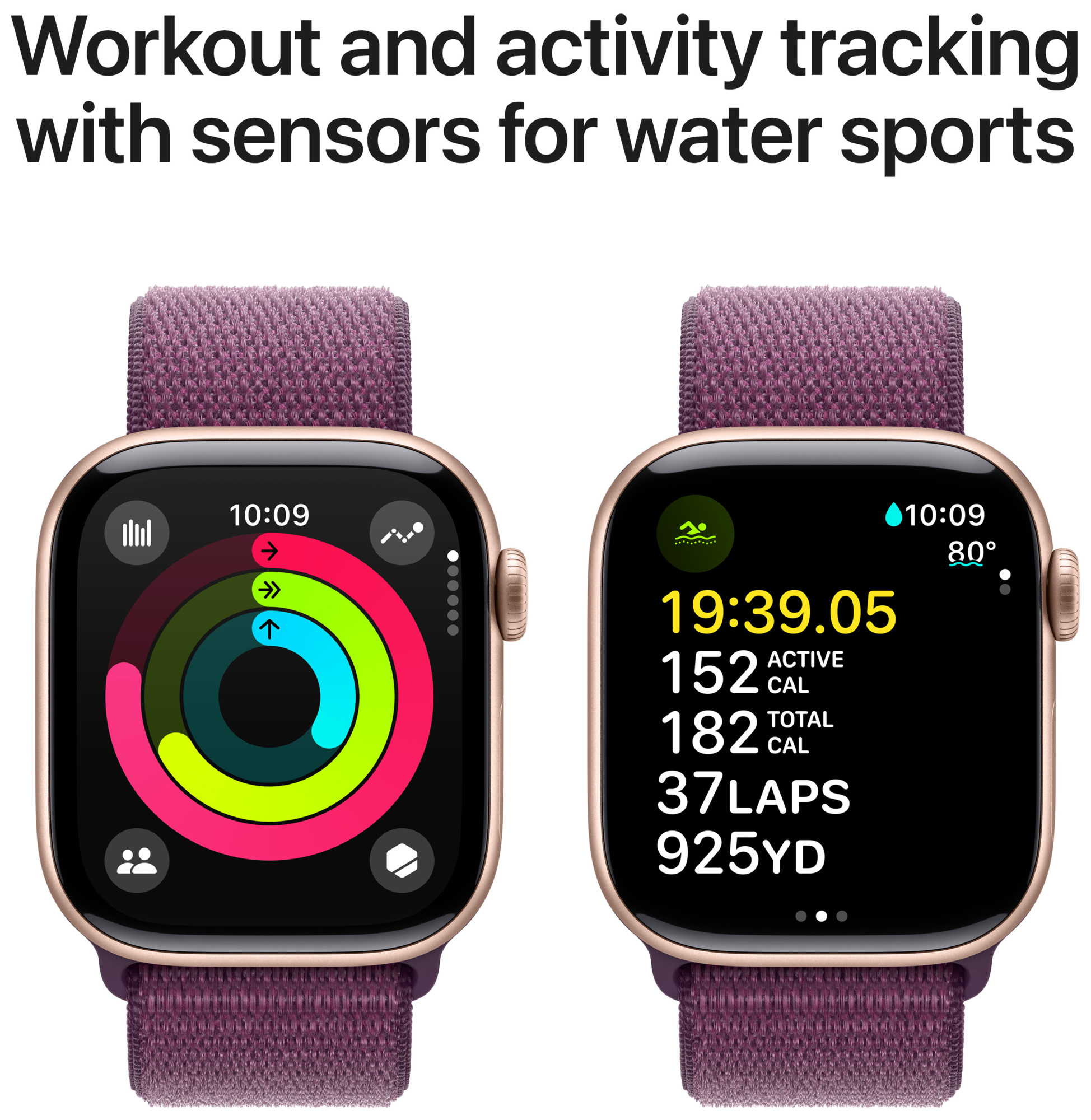 Apple Watch S10 46mm GPS+Cel (Rosegull/Plomme Sport Loop)