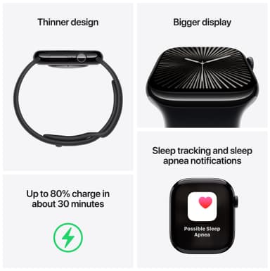 Apple Watch S10 46mm GPS+Cel (Skifertitan/Skifer Milanese Loop) M/L
