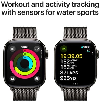 Apple Watch S10 46mm GPS+Cel (Skifertitan/Skifer Milanese Loop) M/L