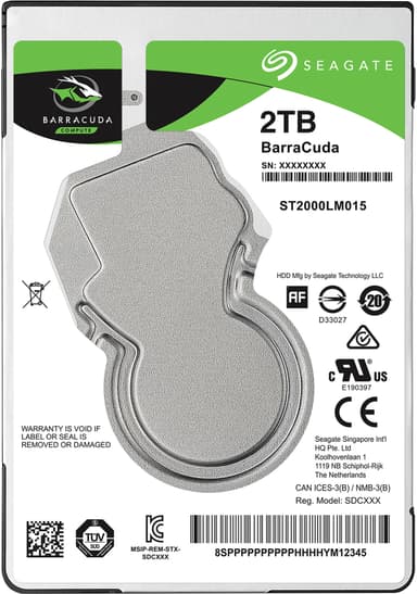 Seagate BarraCuda 2,5" intern HDD (2 TB)