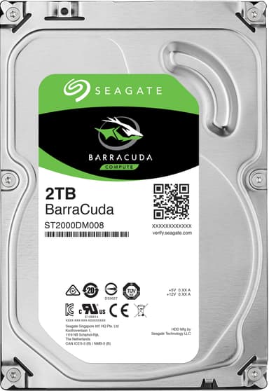 Seagate BarraCuda 3,5" intern HDD (2 TB)