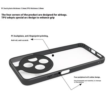 Til Xiaomi Redmi 14C Deksel Bakside Hybrid PC+TPU