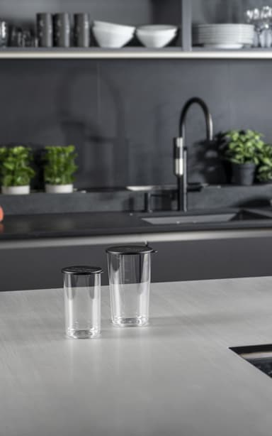 Bamix Beaker set w. lid Clear