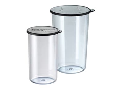 Bamix Beaker set w. lid Clear