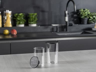 Bamix Beaker set w. lid Clear