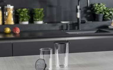 Bamix Beaker set w. lid Clear