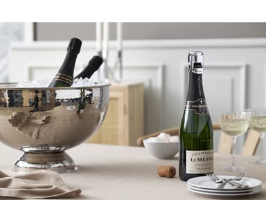 Champagne bowl Dia 38 cm Hammered glossy steel
