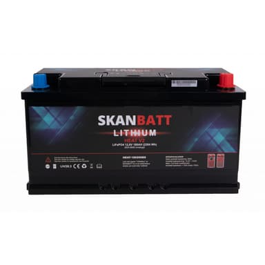 SKANBATT V2 Lithium HEAT Batteri 12V 180AH 150A BMS - Bobil - Bluetooth