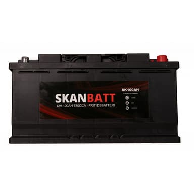 SKANBATT Fritidsbatteri 12V 100AH 780CCA (354x175x190/190mm) +høyre