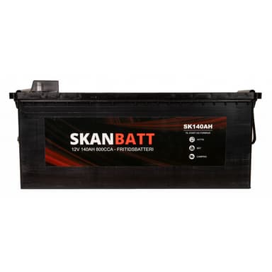 SKANBATT Fritidsbatteri 12V 140AH 800CCA (513x189x203/223mm) +venstre